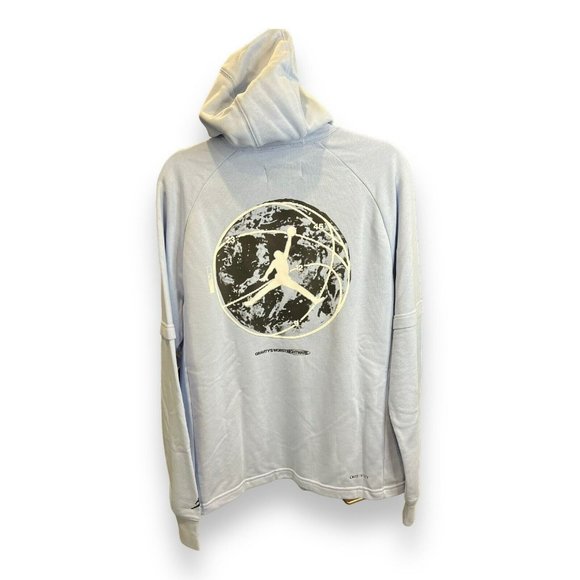 NIKE JORDAN Sport Men's M Graphic Fleece Pullover Hoodie Royal Tint FB7570-425 - Picture 1 of 8